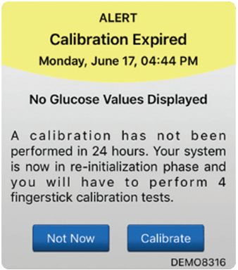 Alert message reads: “Calibration Expired"